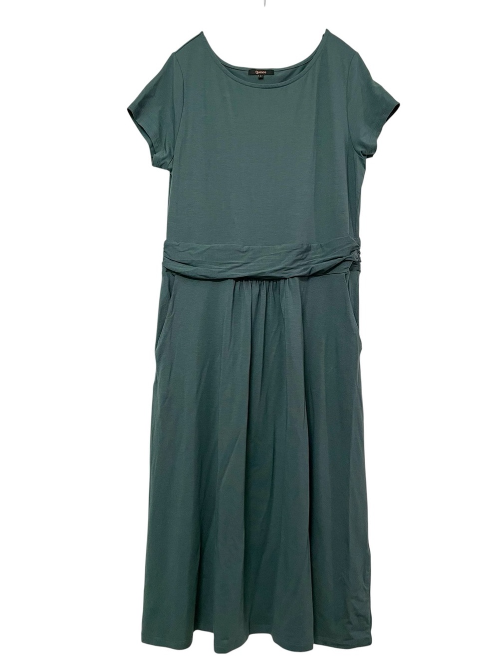 Quince Tencel Jersey Ruched Waist Dress